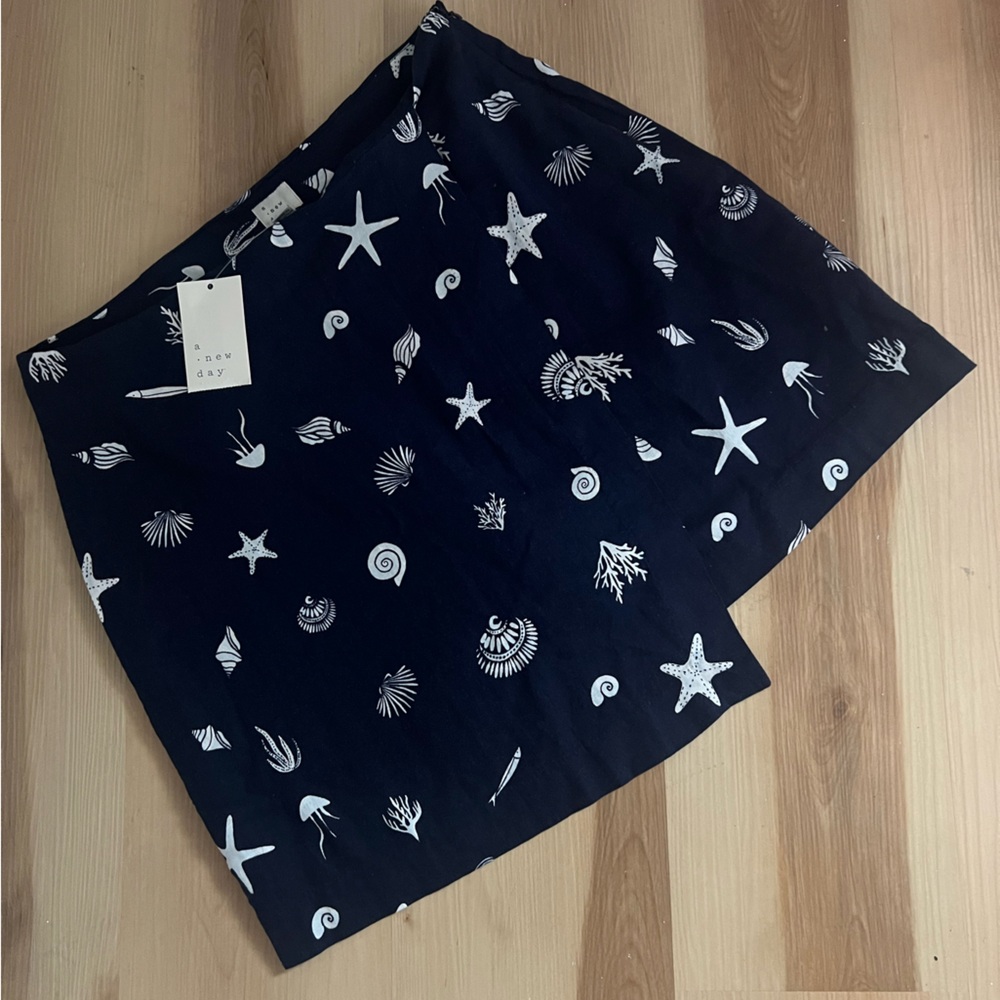 A New Day Dark Blue Skort with White Nautical Design